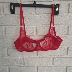 Red Lace Underwire Bra